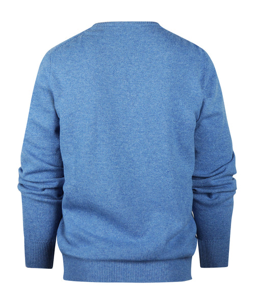 Pullover Lambswool dutch fit v-neck | Blue