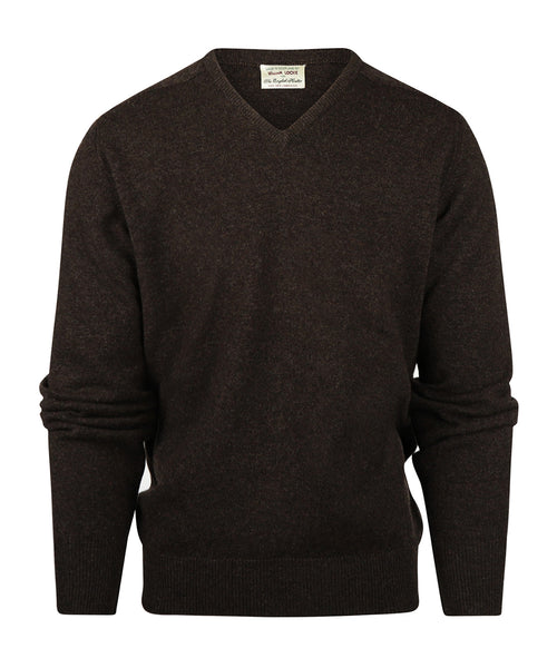 Pullover Lambswool dutch fit v-neck | Cocoa