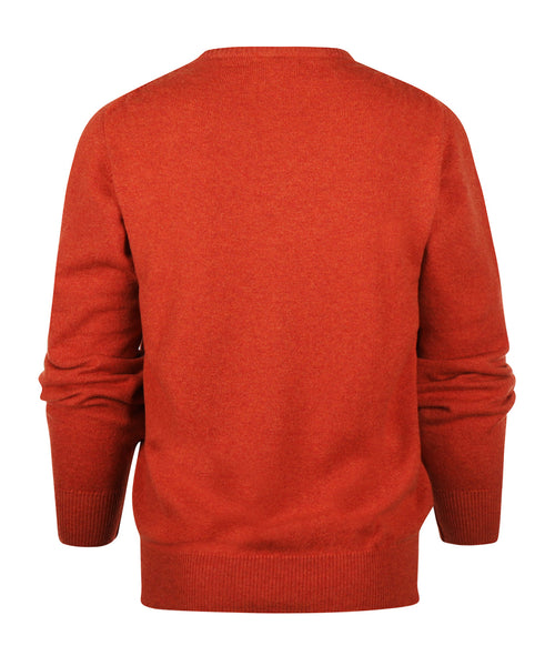 Pullover Lamswol dutch fit v-hals | Bruin