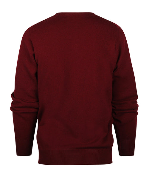 Pullover Lamswol dutch fit v-hals | Bordeaux