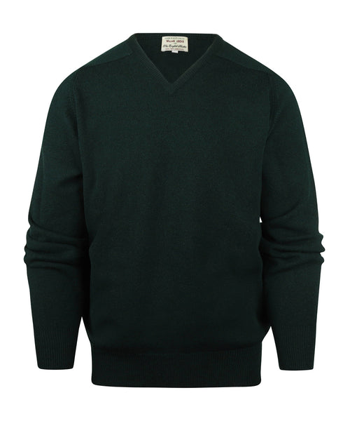 Pullover Lamswol dutch fit v-hals | Tartan Green