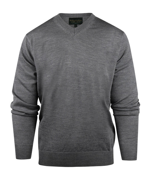 Pullover merino wol v-hals | Grijs