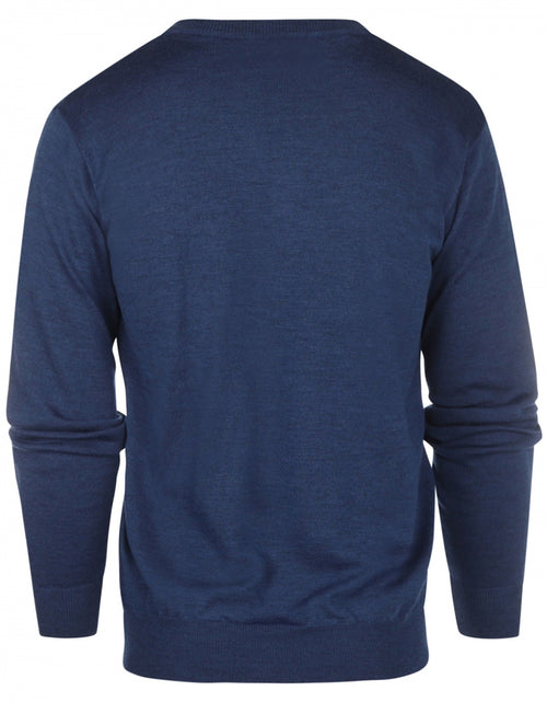 Merino wool v-neck sweater | Blue