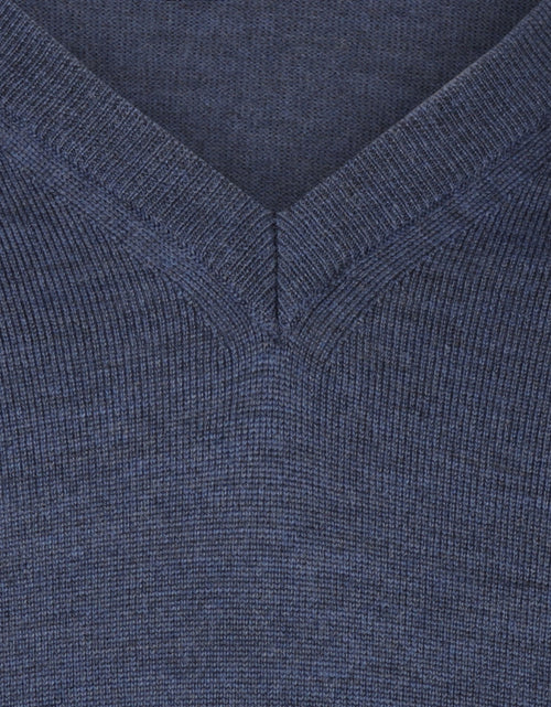 Pullover merino wool v-neck | Light Indigo