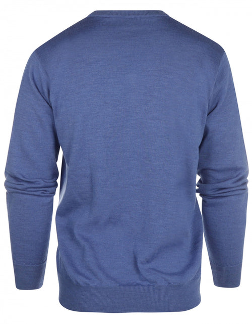 Merino wool v-neck sweater | Blue