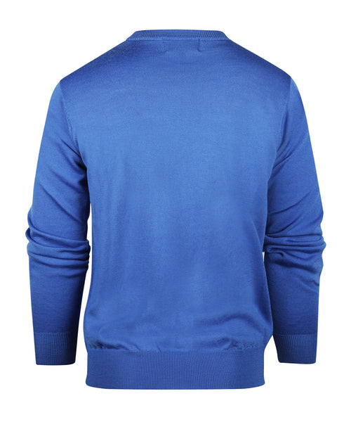 Pullover merino wol v-hals | Blauw