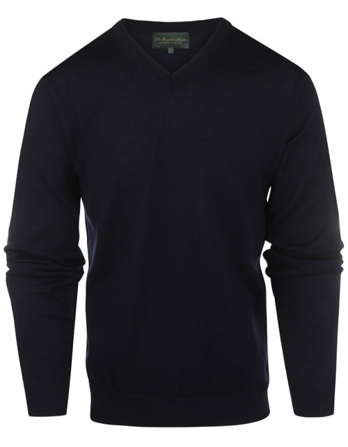 Pullover merino wool v-neck | Navy