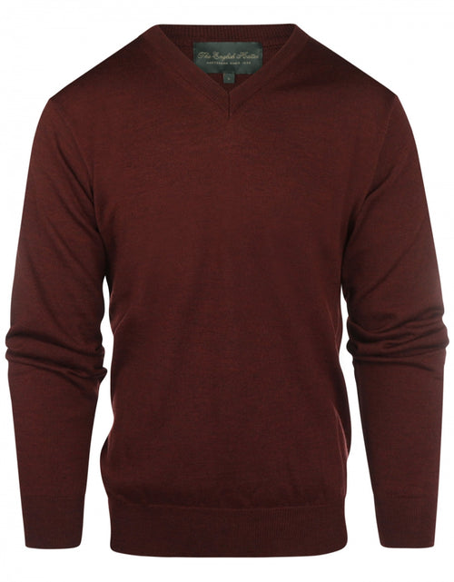 Pullover merino wool v-neck | Bordeaux