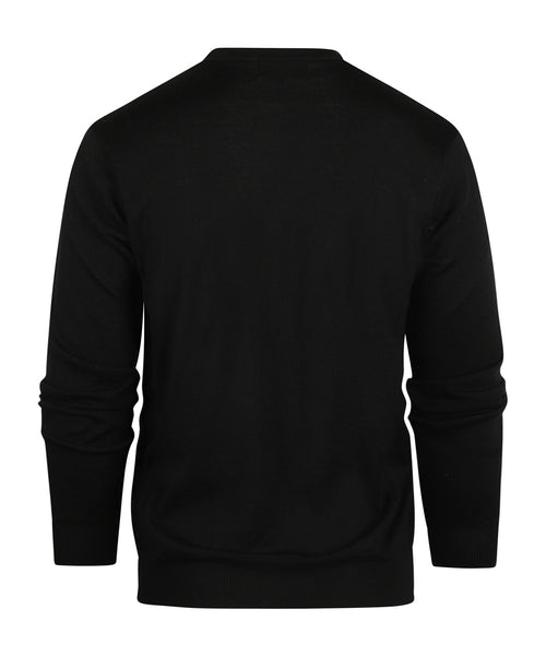 Merino wool round neck sweater | Black