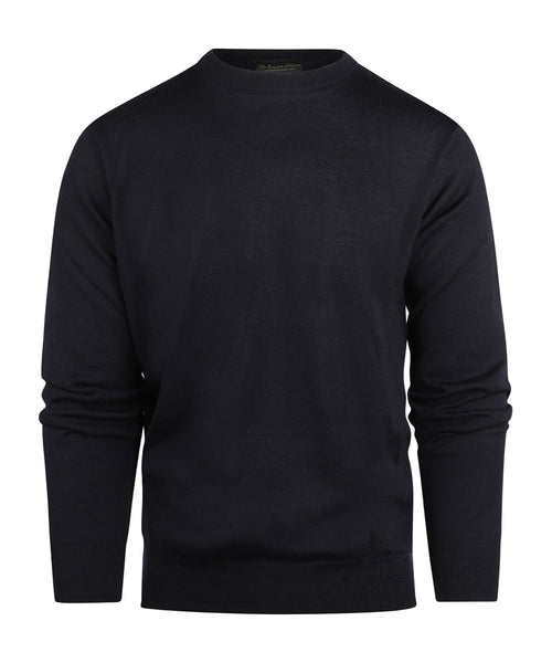 Merino wool round neck sweater | Navy