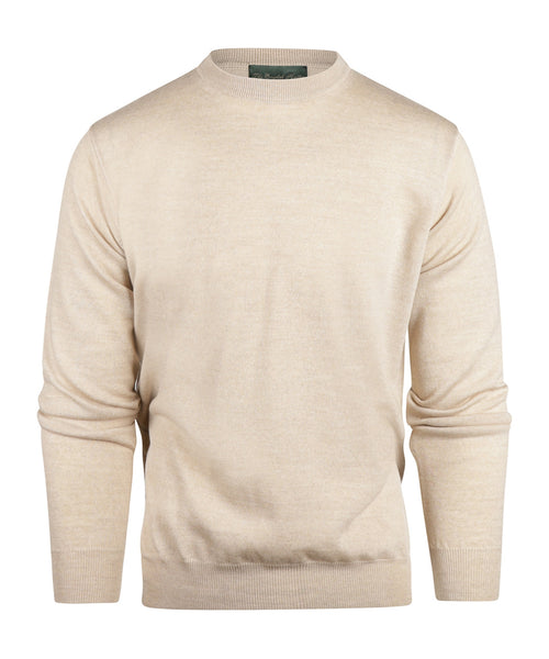 Merino wool round neck sweater | Beige