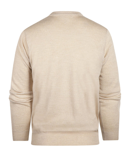 Merino wool round neck sweater | Beige