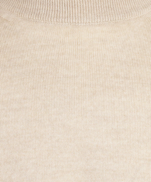 Merino wool round neck sweater | Beige