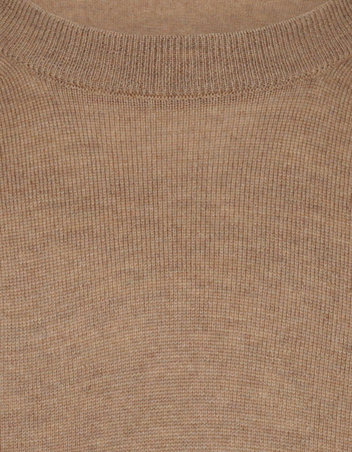 Merino wool round neck sweater | Camel