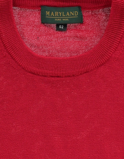 Merino wool round neck sweater | Red