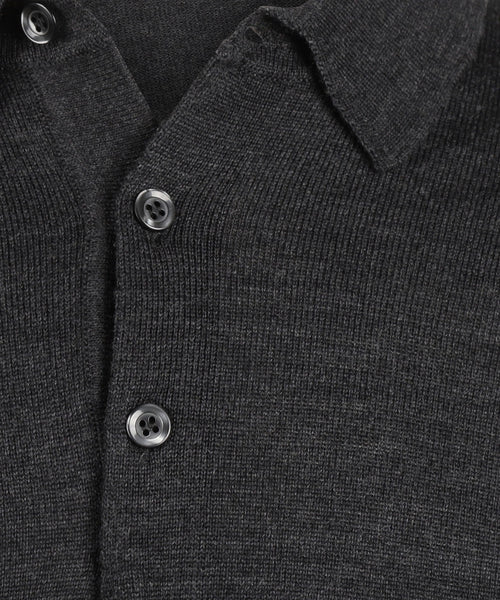 Pullover polo merino wool | Charcoal