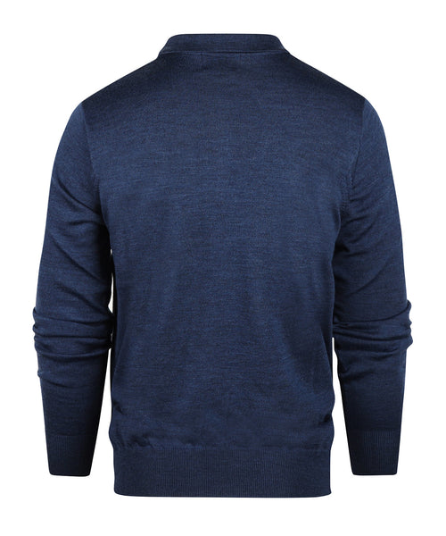 Pullover polo merino wol | Blauw