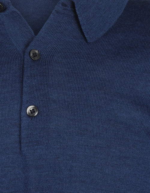 Pullover polo merino wool | Blue