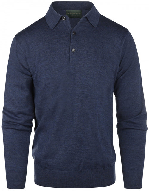 Pullover polo merino wool | Light Indigo