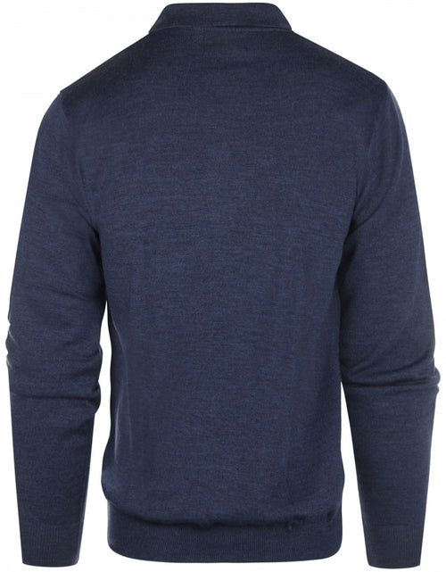 Pullover polo merino wool | Light Indigo