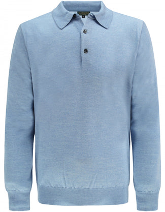 Pullover polo merino wol | Licht Blauw