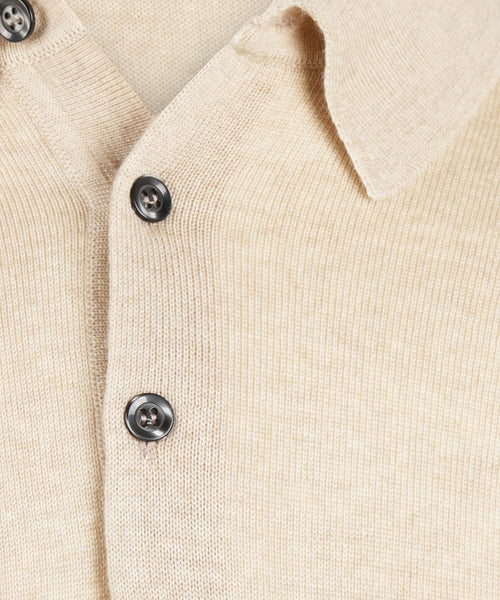 Pullover polo merino wool | Beige