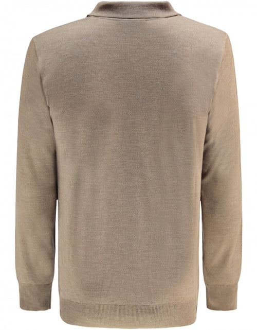 Pullover polo merino wool | Dark Beige