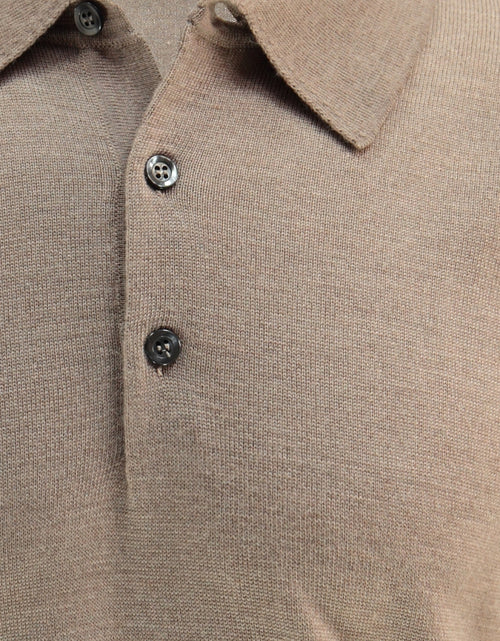 Pullover polo merino wool | Dark Beige