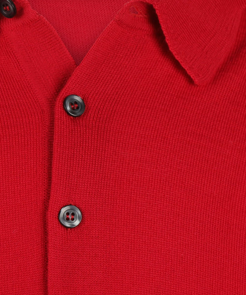 Pullover polo merino wool | Red