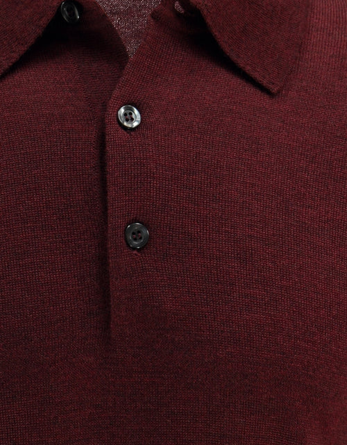 Pullover polo merino wool | Bordeaux