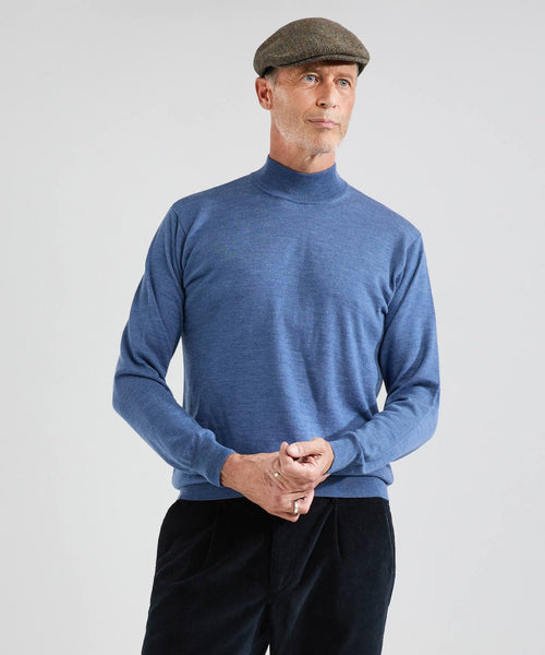 Turtle sweater Merino wool | Blue Mix