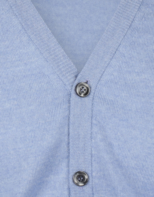 Button Vest fine Merino wool | Light Blue