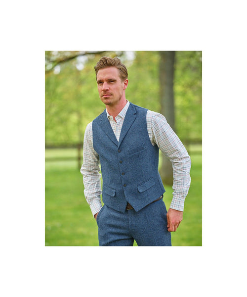 Harris Tweed Gilet | Blauw