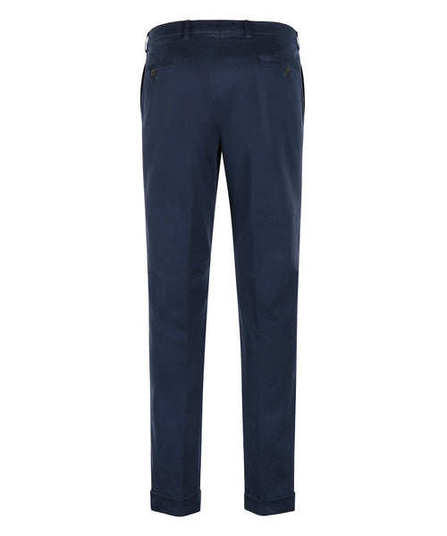 Pantalon Blackpool Bandplooi met Omslag | Blauw