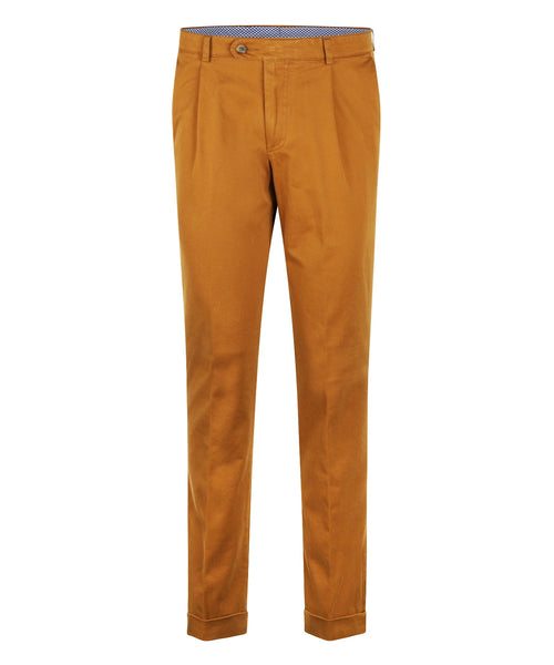 Blackpool Trousers Pleated with Turn-Up | Brown