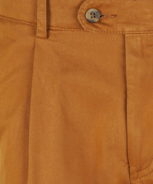 Blackpool Trousers Pleated with Turn-Up | Brown