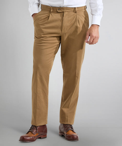 Blackpool Trousers Pleated with Turn-Up | Brown