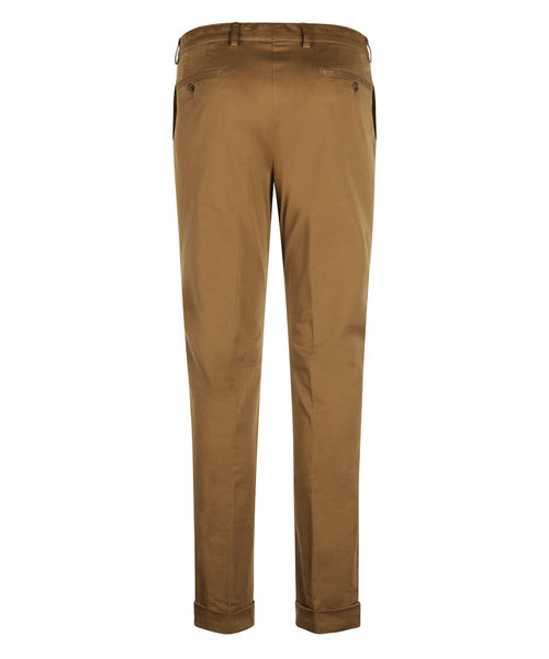 Blackpool Trousers Pleated with Turn-Up | Brown