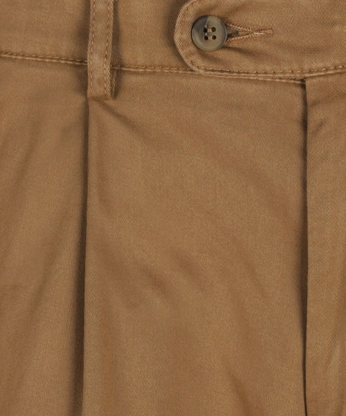 Blackpool Trousers Pleated with Turn-Up | Brown