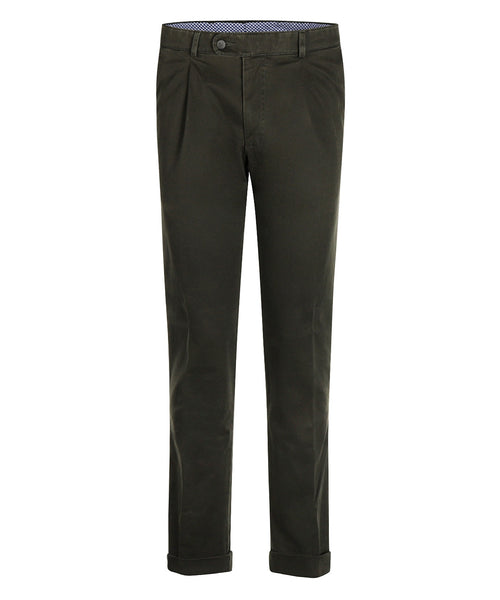 Blackpool Trousers Pleated with Turn-Up | Green