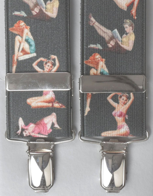 Elastic suspenders with clips | Black