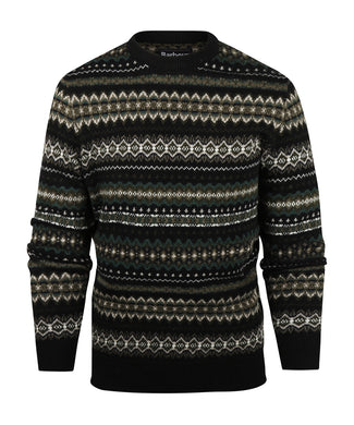 Barbour Pullover Fairisle Ronde Hals | Zwart