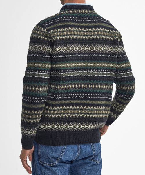 Barbour Pullover Fairisle Ronde Hals | Zwart