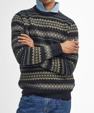 Barbour Pullover Fairisle Ronde Hals | Zwart