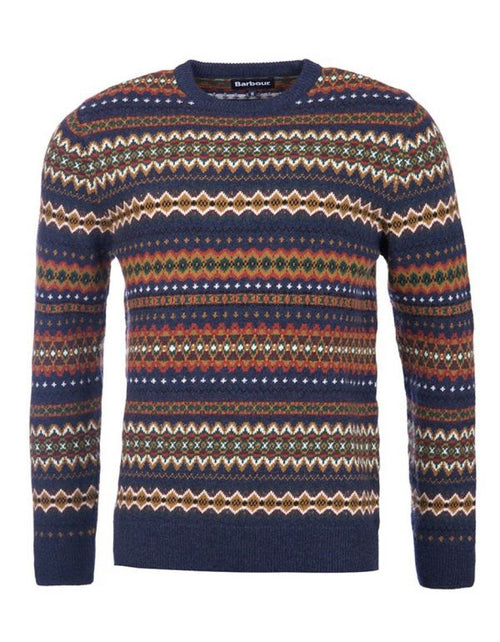 Barbour Pullover Fairisle Ronde Hals | Navy Blauw