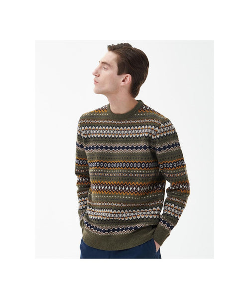 Barbour Fairisle Crew Neck Pullover | Green