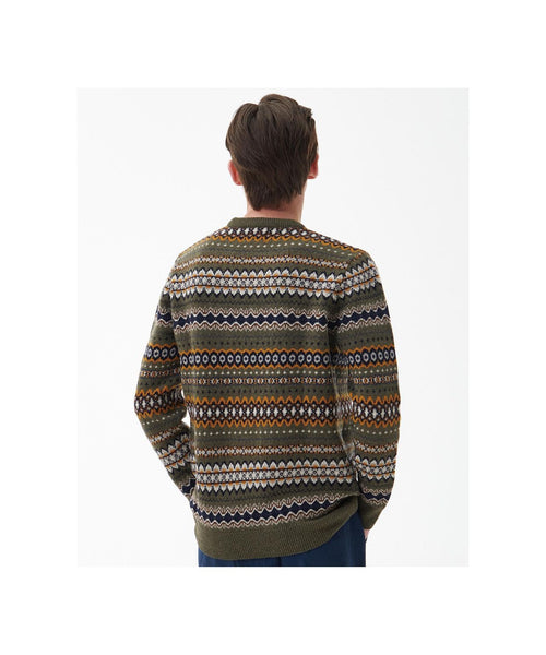 Barbour Fairisle Crew Neck Pullover | Green