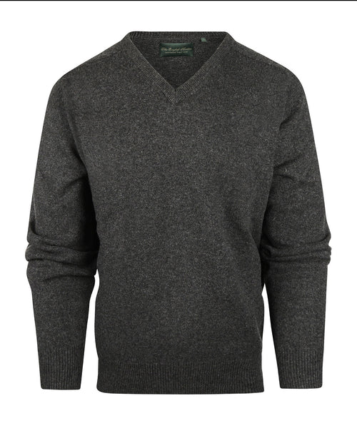 Classic Lambswool v-neck sweater | Anthracite Grey