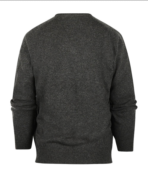 Classic Lambswool v-neck sweater | Anthracite Grey