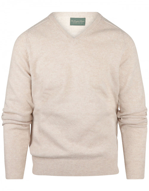 Classic Lambswool v-neck sweater | Brown